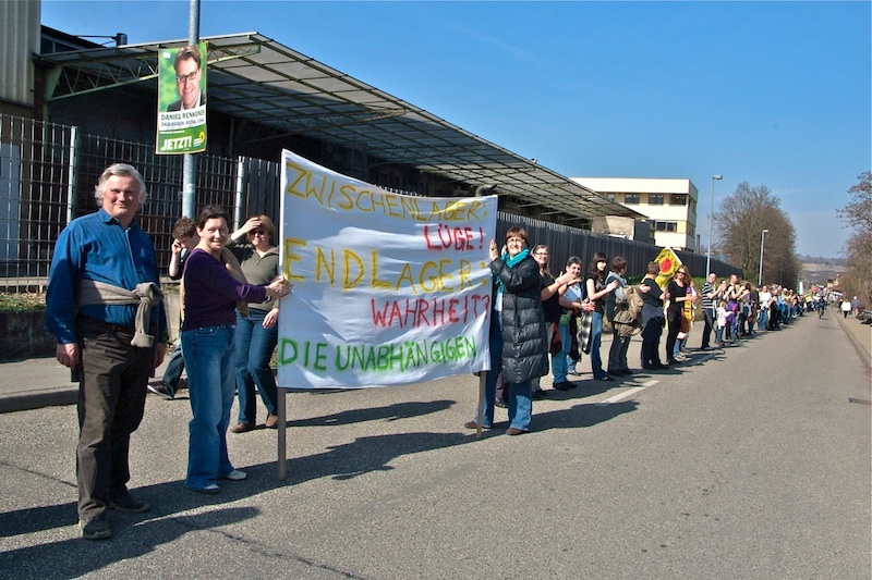 Menschenkette zum GKN, Anti-AKW-Demo 12.3.2011