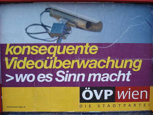 ÖVP Videoüberwachung Wahlplakat Österreich