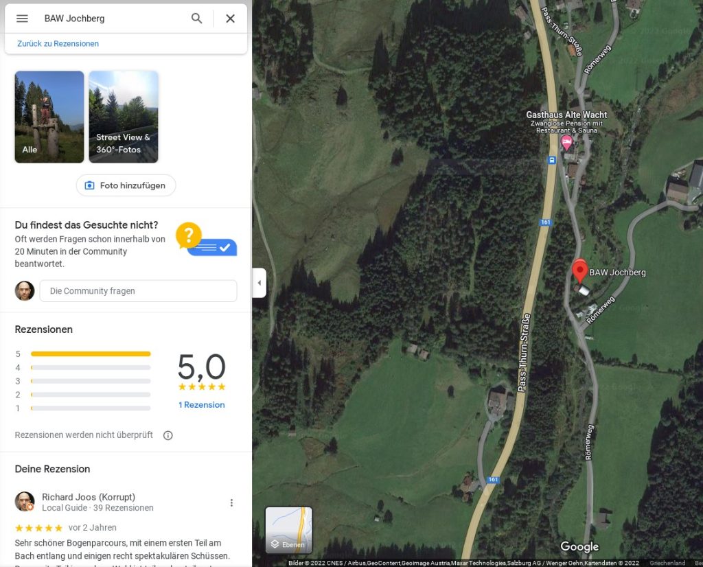 BAW Jochberg, Bilder und Review auf Google Maps